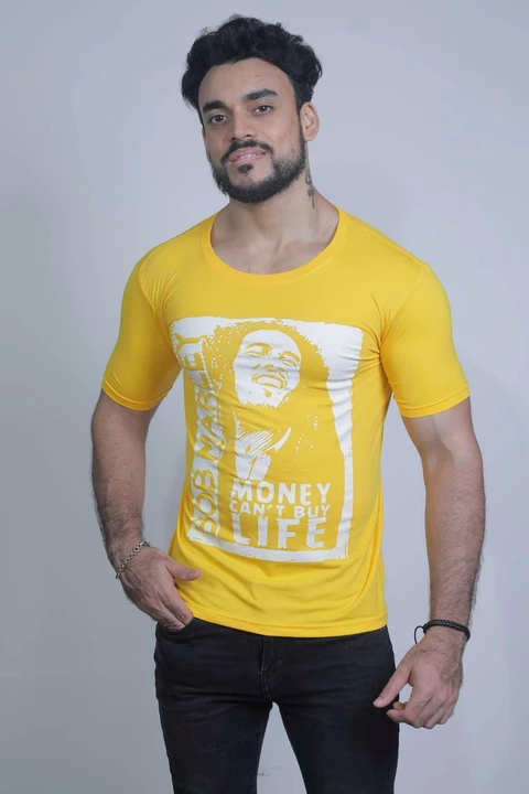 Fableat mens chest print t-shirt yellow  uploaded by PKM EXPORTS PVT LTD on 8/12/2023