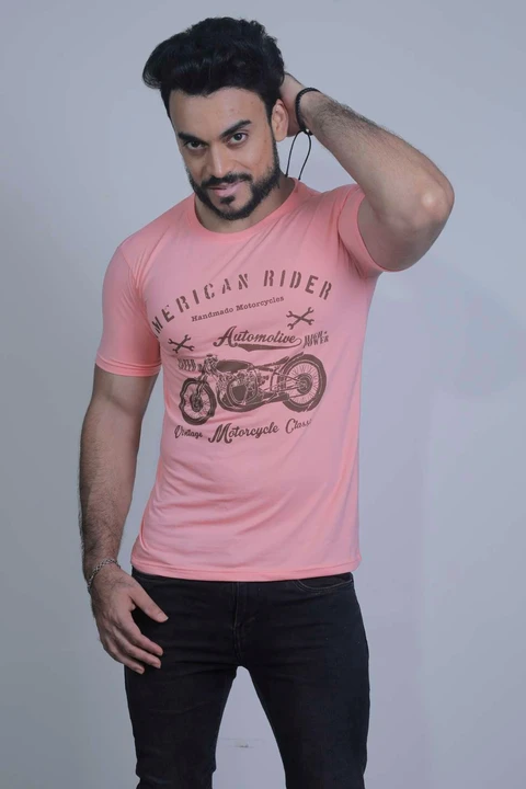 Fableat mens chest print t-shirt peach uploaded by PKM EXPORTS PVT LTD on 8/12/2023