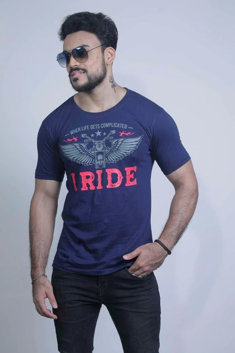 Fableat mens chest print t-shirt navy uploaded by PKM EXPORTS PVT LTD on 8/12/2023