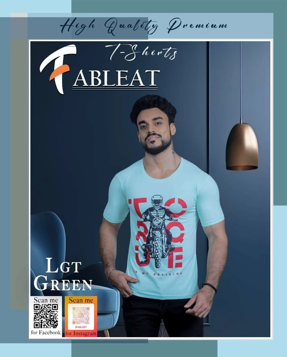 Fableat mens chest print t-shirt light green uploaded by business on 8/12/2023