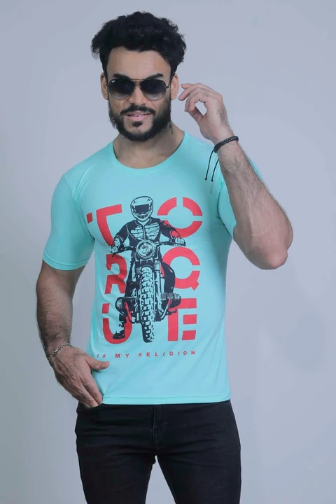 Fableat mens chest print t-shirt light green uploaded by PKM EXPORTS PVT LTD on 8/12/2023