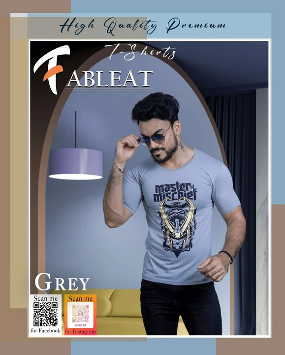Fableat mens chest print t-shirt grey uploaded by PKM EXPORTS PVT LTD on 8/12/2023