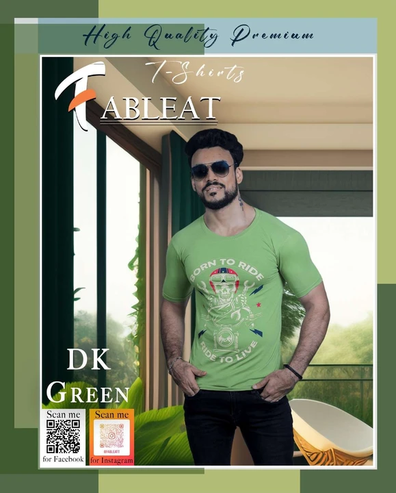 Fableat mens chest print t-shirt dark green  uploaded by PKM EXPORTS PVT LTD on 8/12/2023