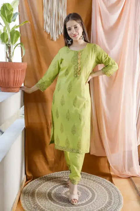 Cotton kurta block print, suit set with dupatta  uploaded by The Cozy Creations  on 8/12/2023