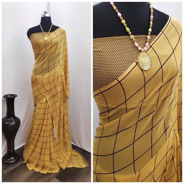 Georgate chex saree uploaded by business on 3/19/2021