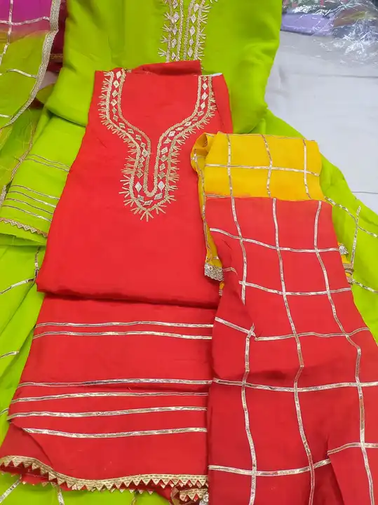 Upada silk suit with cinon dupatta  uploaded by Manish sales on 8/12/2023