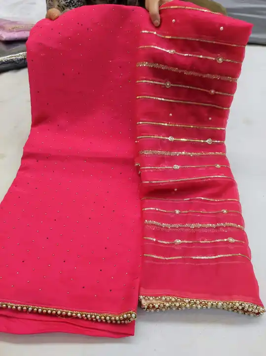 Upada silk suit with organza dupatta  uploaded by Manish sales on 8/12/2023