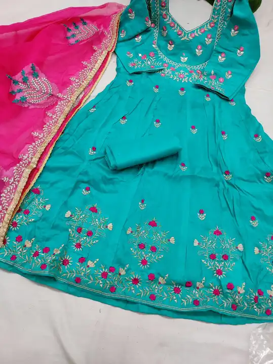 Upada silk frock with dupatta  uploaded by Manish sales on 8/12/2023