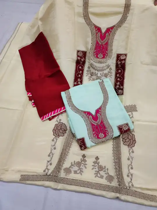 Upada silk suit with chinon dupatta  uploaded by Manish sales on 8/12/2023