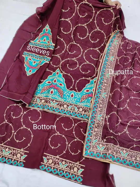 Upada silk suit with chinon dupatta  uploaded by business on 8/12/2023