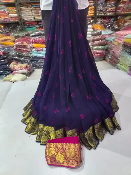 Pure chiffon fabric uploaded by Deepika Designer Saree on 8/12/2023