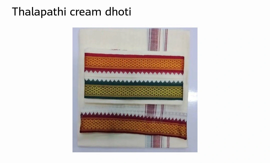 Thalapathi Cream Dhoties(Size 1.80) uploaded by Sarveshwaran Jawuli Maaligai on 8/12/2023