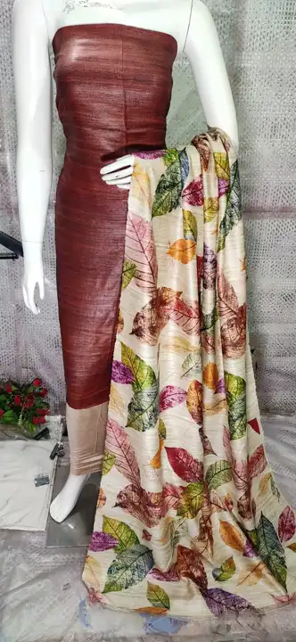 Bhagalpuri pure Tussar Ghicha Suit Pics with Digital Print at Dupatta   uploaded by business on 8/12/2023