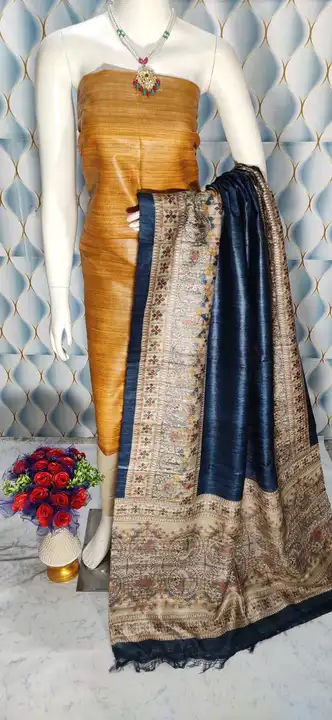 Bhagalpuri pure Tussar Ghicha Suit Pics with Digital Print at Dupatta   uploaded by Brother's Textile on 8/12/2023
