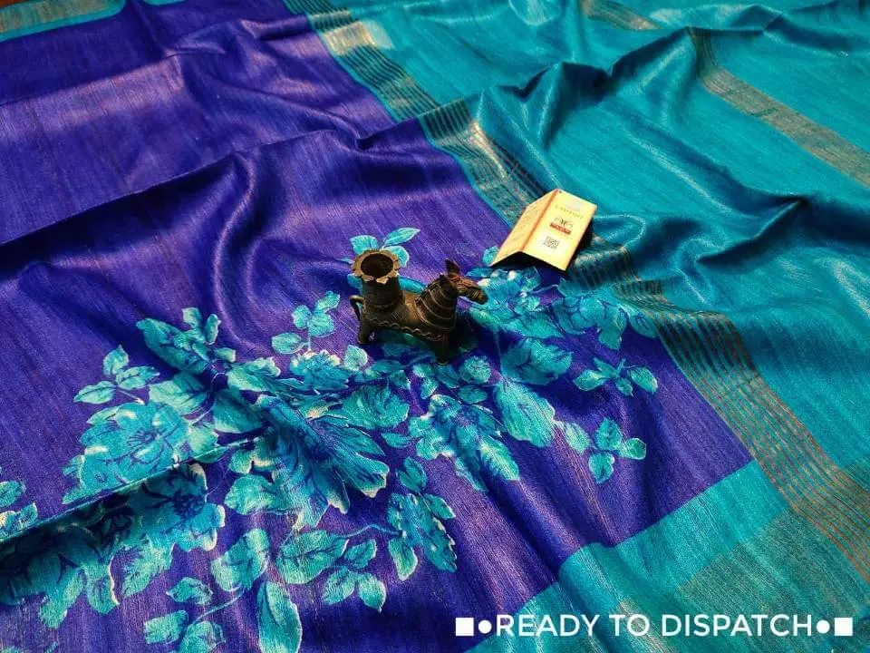 Bhagalpuri Pure Tussar Ghicha Block Print saree  uploaded by Brother's Textile on 8/12/2023
