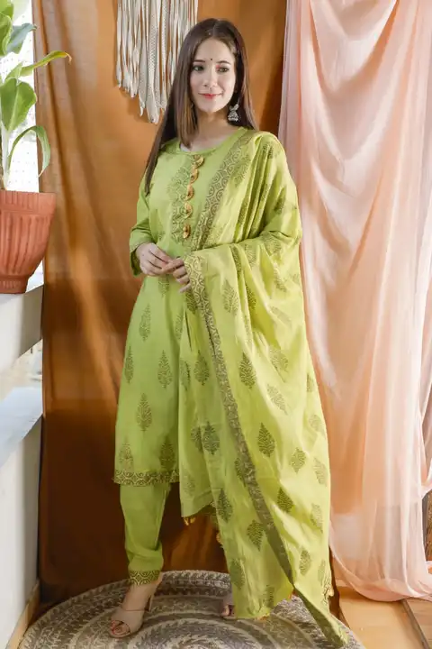 Cotton kurti with dupatta and salwar suit  uploaded by Rohit creation on 8/13/2023