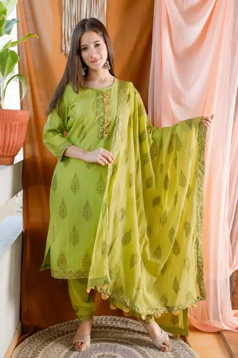 Cotton kurti with dupatta and salwar suit  uploaded by Rohit creation on 8/13/2023