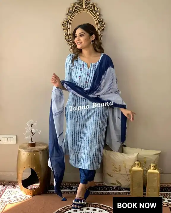 Kurti with dupatta and salwar  uploaded by Rohit creation on 8/13/2023