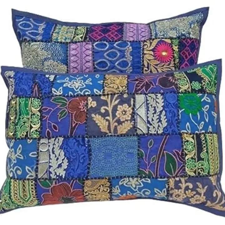 Patchwork pillow cover uploaded by Gajalaxmi Crafts on 8/13/2023