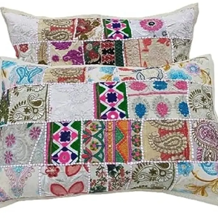 Patchwork pillow cover uploaded by Gajalaxmi Crafts on 8/13/2023