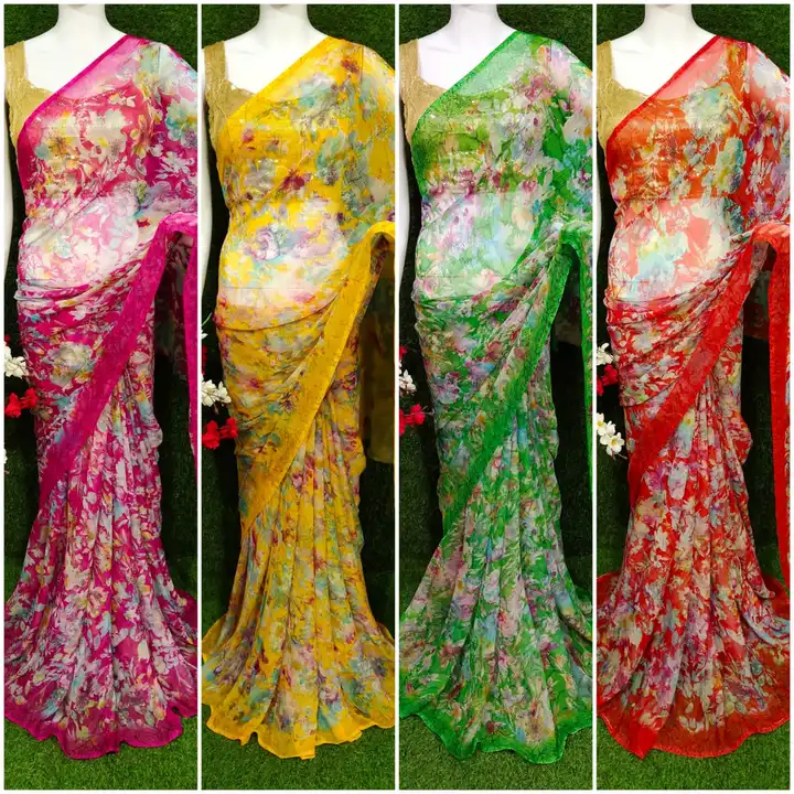 Post image Hey! Checkout my new product called
*😍New Rajwadi collection😍*

*🤩Fabric- (40-40)Royal  Goergett 🤩*
Whithout blause
Saree cut - 5.50.
