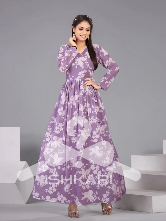 Post image PURE GEORGETTE WITH DIGITAL PRINTED HEAVY AMERICAN CRAPE FULL LINNING (INNER), Exclusive Designer Prints Casual Wear Gown. "Look At the price and look at the quality"