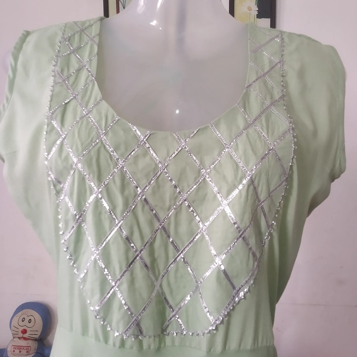 Umbrella kurti with organza embroidered shrug uploaded by business on 8/13/2023