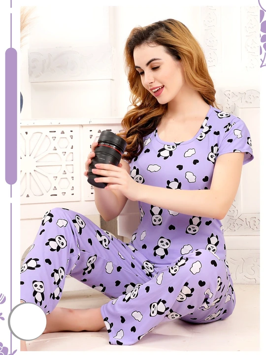 Panda 🐼 print Night suit  uploaded by business on 8/13/2023