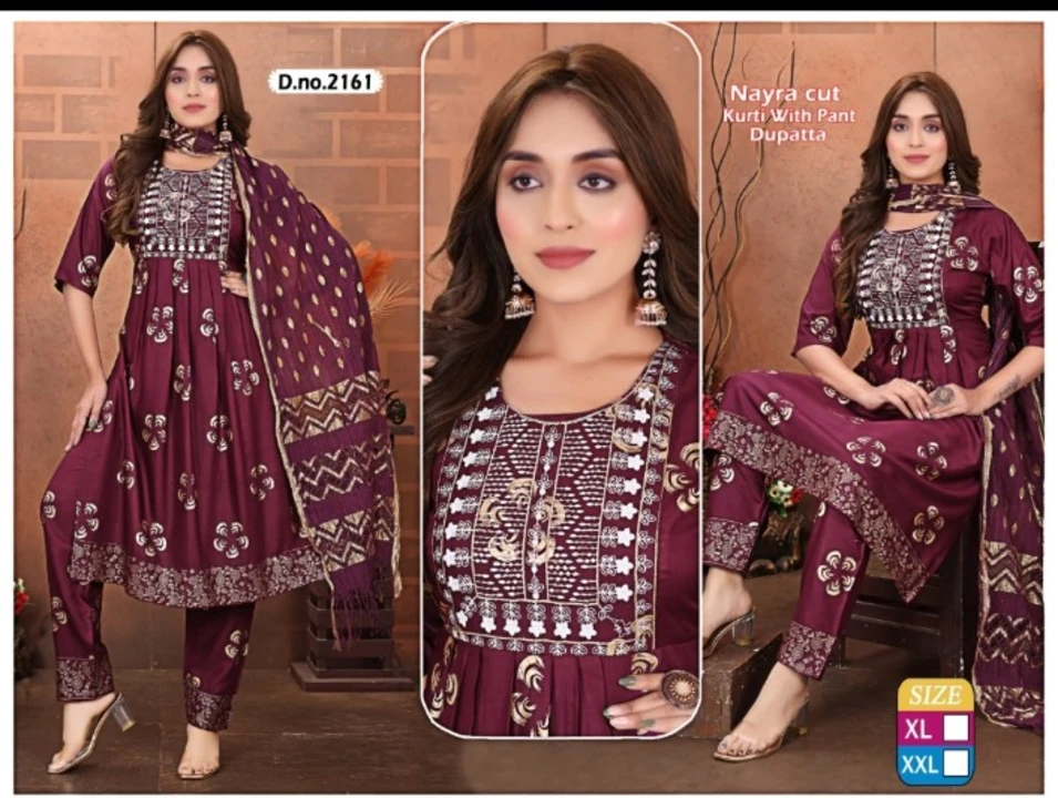 Kurti with pant and dupatta  uploaded by business on 8/13/2023