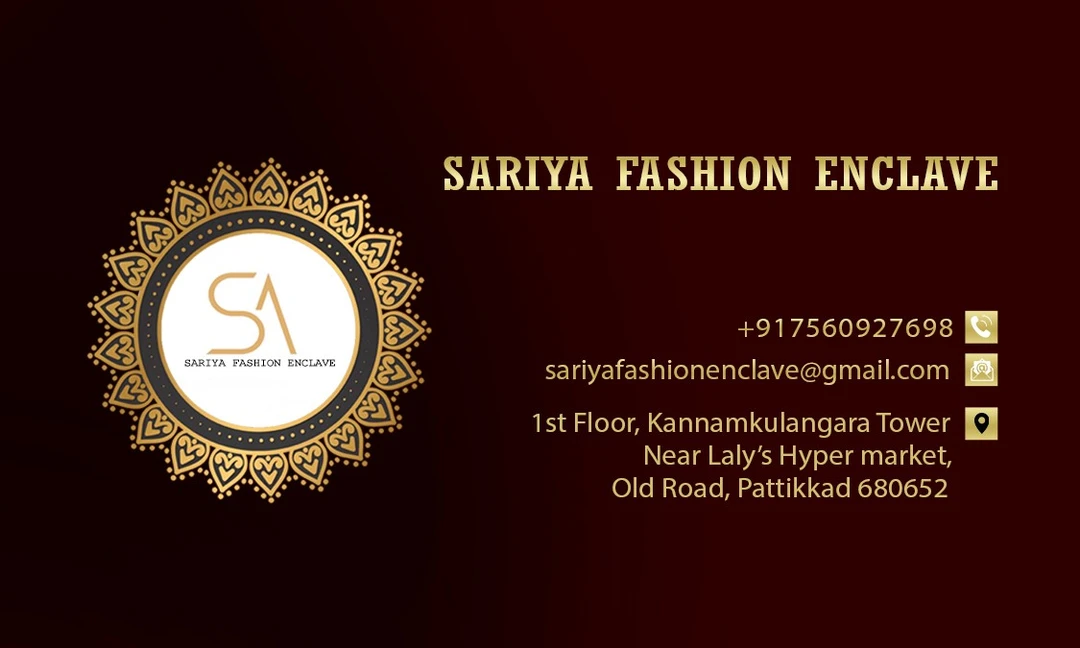 Visiting card store images of Sariya Fashion Enclave