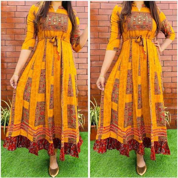 Post image Hey! Checkout my new product called
Yellow printed kurta for women.