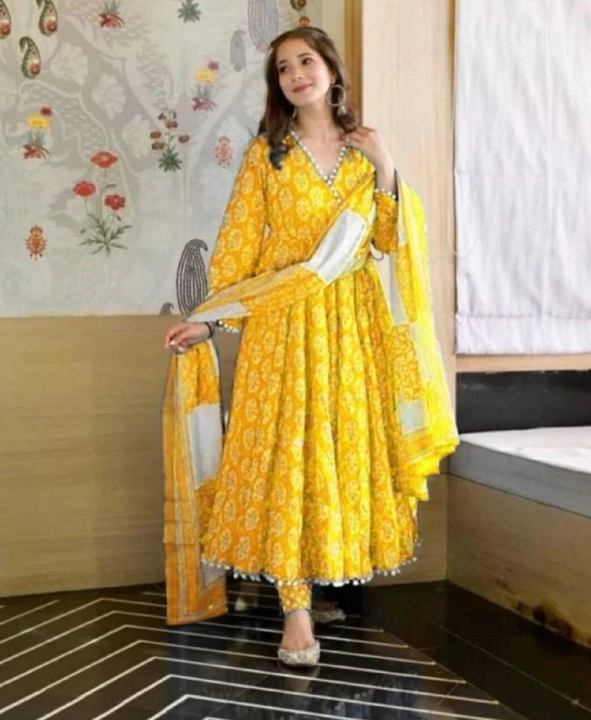 Yellow printed kurta and dupatta for women uploaded by Aryson India on 8/13/2023