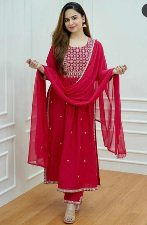 Red printed kurta pant and dupatta  uploaded by Aryson India on 8/13/2023