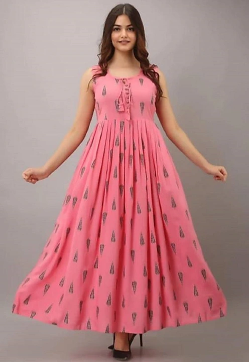 Pink printed kurta Gown for women uploaded by Aryson India on 8/13/2023