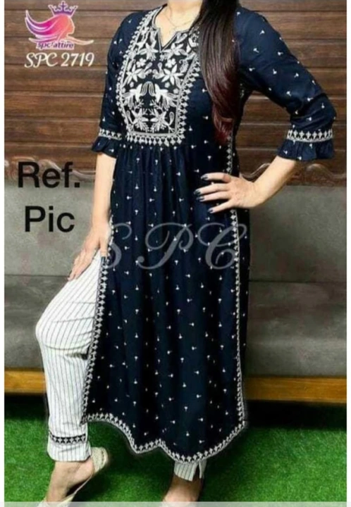 Navy Blue printed kurta pant for women uploaded by business on 8/13/2023