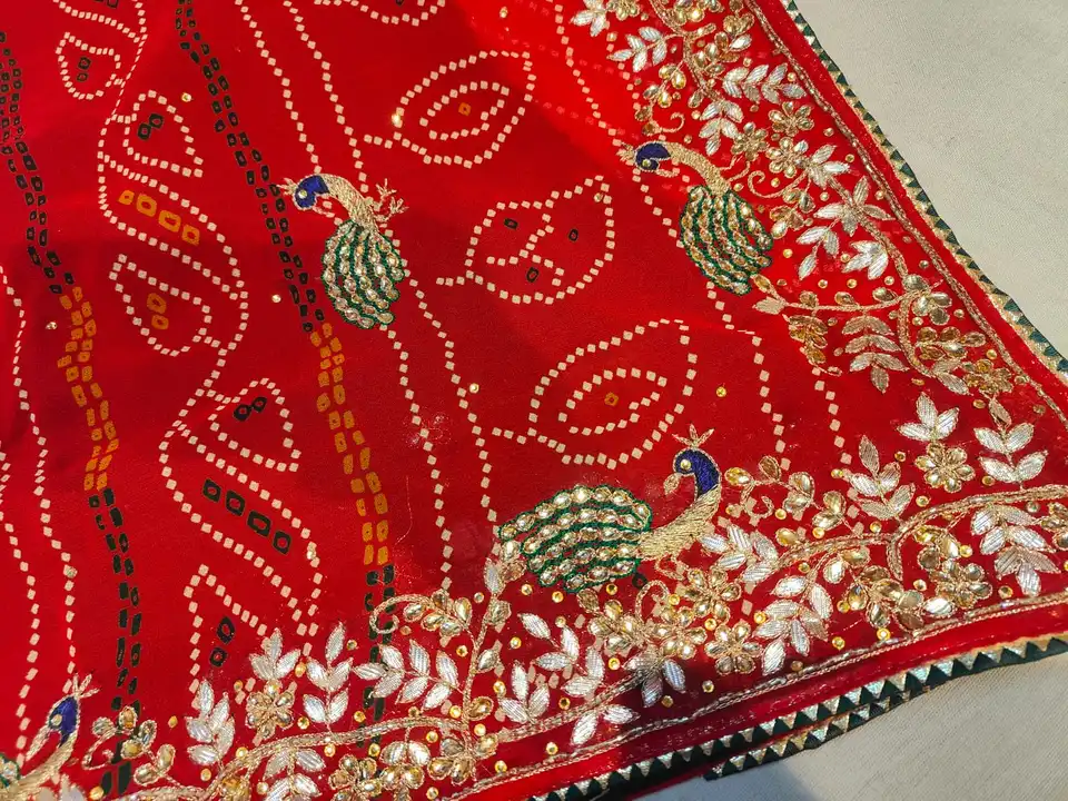 New launch
Pyour gerogert fabric
Hand work
With backing
 uploaded by Gotapatti manufacturer on 8/14/2023