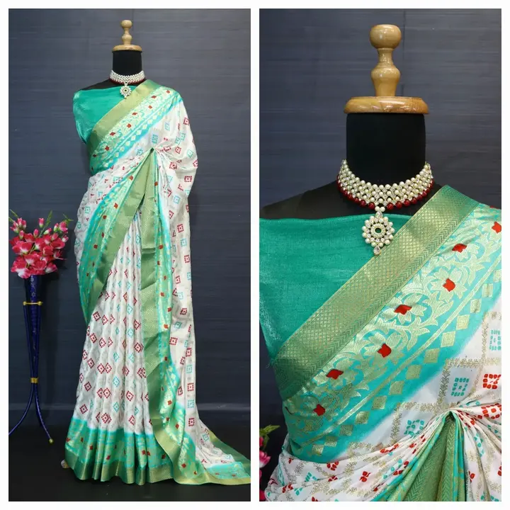 Moss print foil patola saree uploaded by Aagam fashion on 8/14/2023