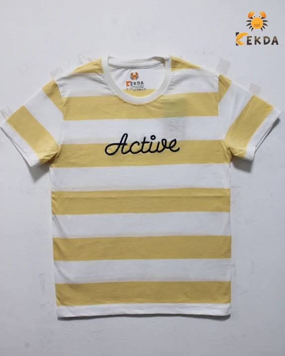 BOYS STRIPES EMBROIDERY PRINT T-SHIRT  uploaded by business on 8/14/2023
