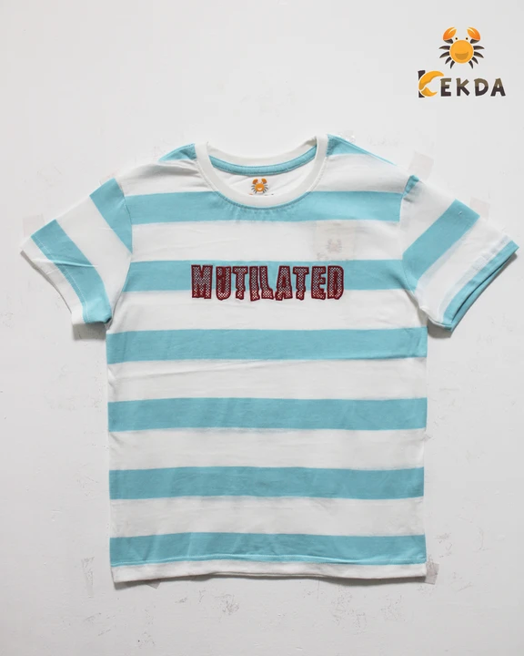 BOYS STRIPES EMBROIDERY PRINT T-SHIRT, SIZE:6Y TO 16Y uploaded by business on 8/14/2023