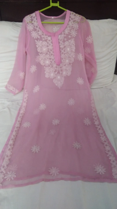 Chikan Georgette kurti with inner uploaded by business on 8/14/2023