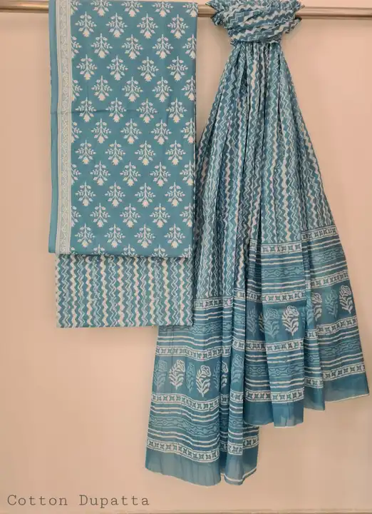 Cotton dupatta suit  uploaded by Indiana Creations  on 8/14/2023