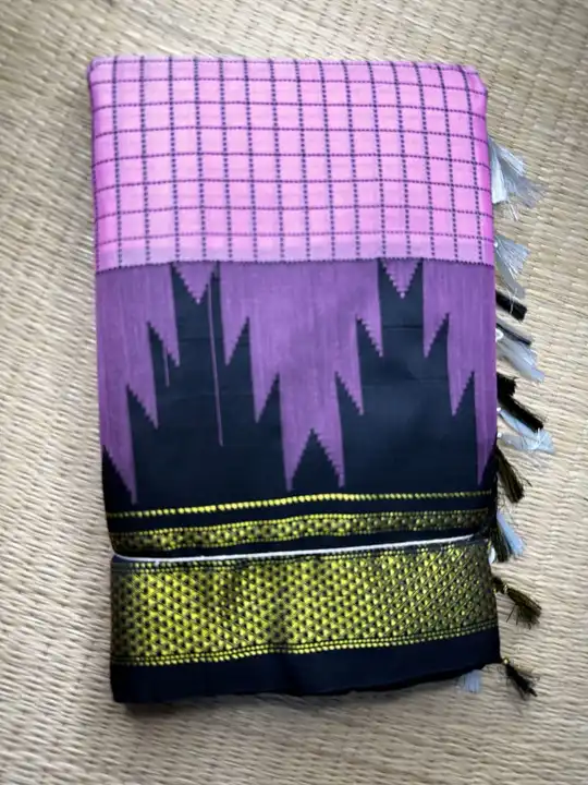 Tana warp temple chadurang 
Material - Maserised cotton +pc 
Border - chikki paras
 uploaded by Siddhivinayak textile on 8/14/2023