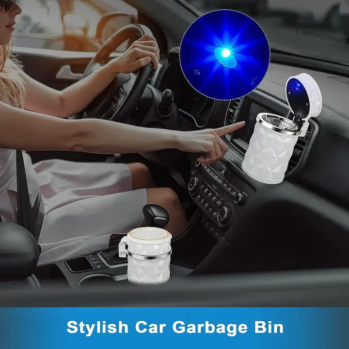 CAR CUPHOLDER TRAVEL ASHTRAY WITH LID AND LED LIGHT, PORTABLE WITH BLUE LED LIGHT IDEAL ASHTRAY  uploaded by FASHION FOLDER on 8/14/2023