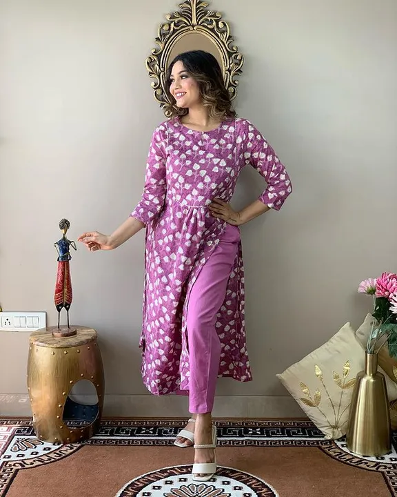 Nayra cut Kurti with pant  uploaded by Ravi creation on 8/14/2023