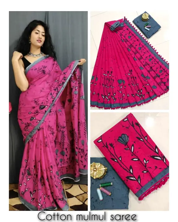 👉 Bagru Block Print Cotton Mulmul Sarees With Blouse 
👉All saree with same blouse 
👉 Fabric: *Mul uploaded by Firdos textile on 8/14/2023