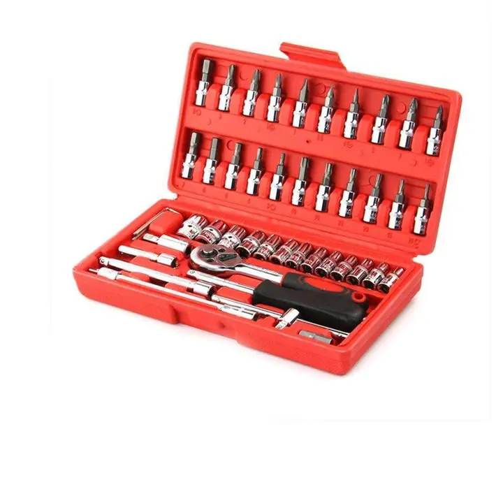 SOCKET 1 / 4 INCH COMBINATION REPAIR TOOL KIT (RED, 46 PCS)

 uploaded by FASHION FOLDER on 8/14/2023