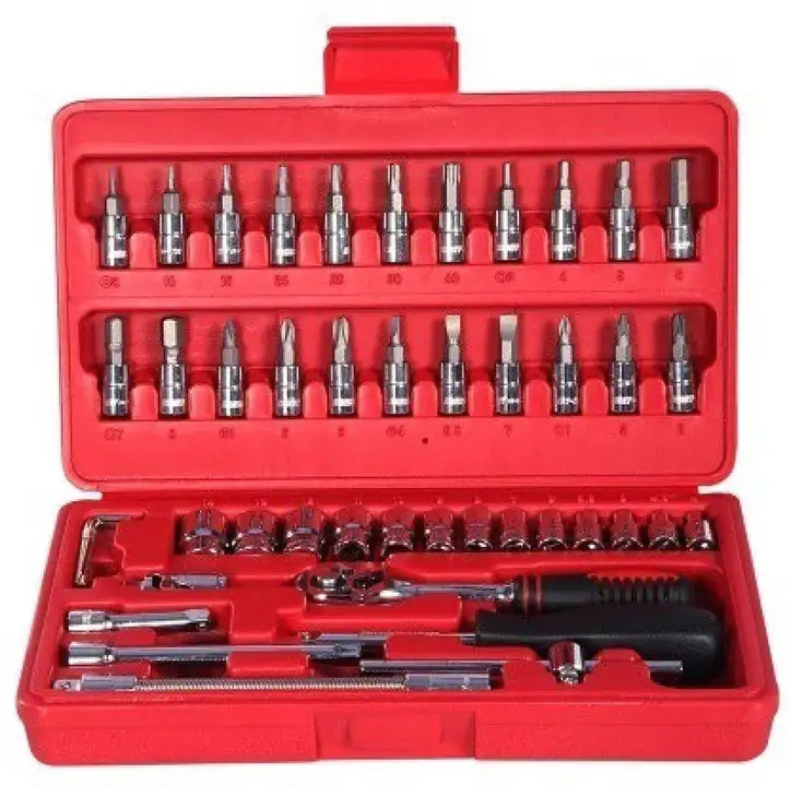 SOCKET 1 / 4 INCH COMBINATION REPAIR TOOL KIT (RED, 46 PCS)

 uploaded by business on 8/14/2023
