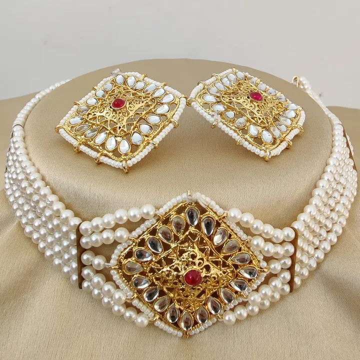 Beautifully Premium Quality Kundan Choker Neaklace With Beautiful Big Size Tops
 uploaded by Jewelery outlet on 8/14/2023