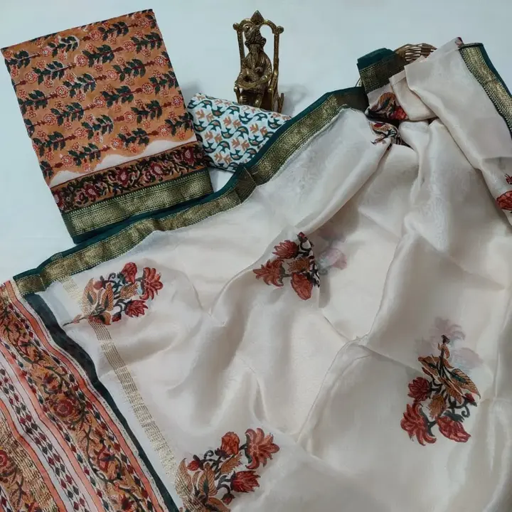 Maheshwari silk suit uploaded by Shree shyam hand block print on 8/14/2023