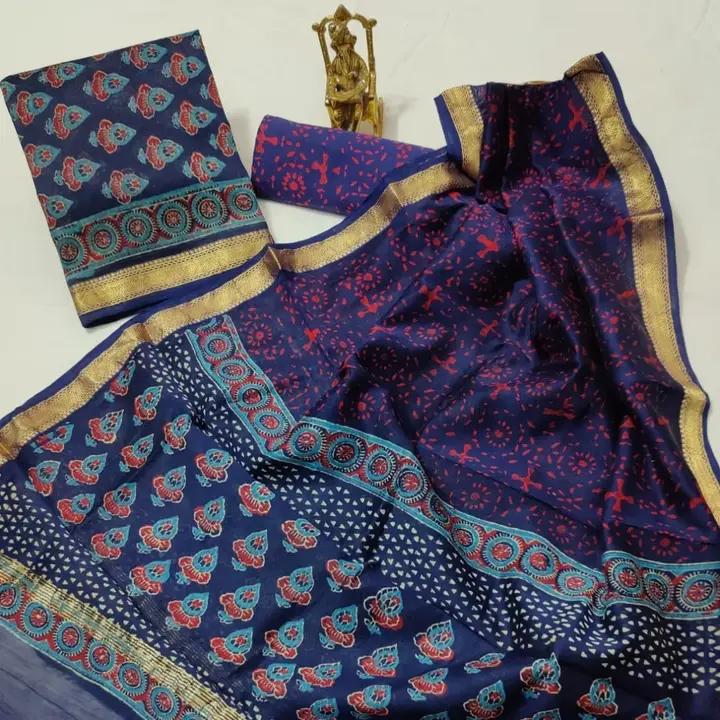 Maheshwari silk suit uploaded by Shree shyam hand block print on 8/14/2023